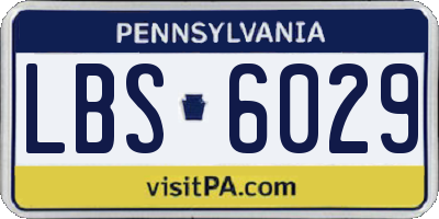 PA license plate LBS6029