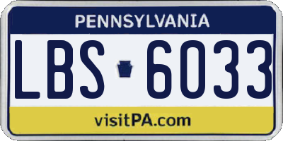 PA license plate LBS6033