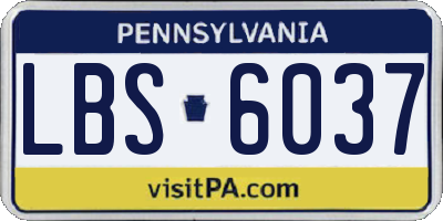 PA license plate LBS6037