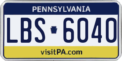 PA license plate LBS6040