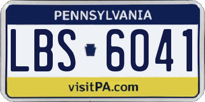 PA license plate LBS6041