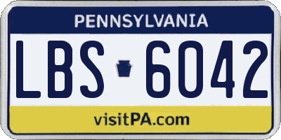 PA license plate LBS6042