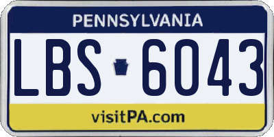 PA license plate LBS6043