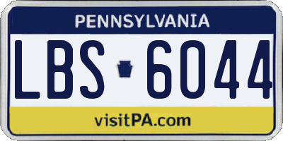 PA license plate LBS6044