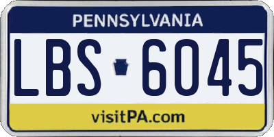 PA license plate LBS6045