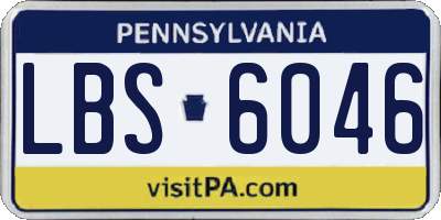 PA license plate LBS6046