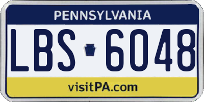 PA license plate LBS6048
