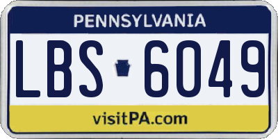 PA license plate LBS6049