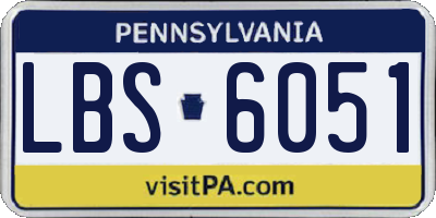 PA license plate LBS6051