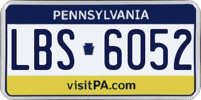 PA license plate LBS6052