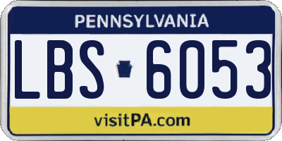 PA license plate LBS6053