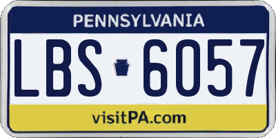 PA license plate LBS6057