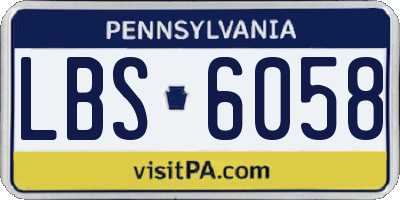 PA license plate LBS6058