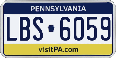 PA license plate LBS6059
