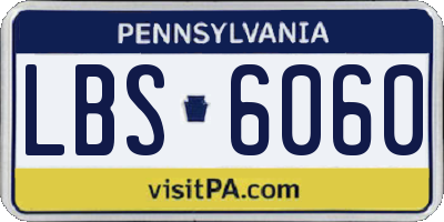 PA license plate LBS6060