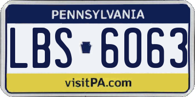 PA license plate LBS6063