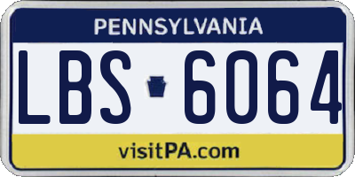 PA license plate LBS6064