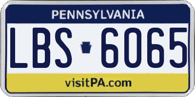 PA license plate LBS6065