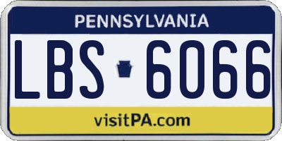PA license plate LBS6066