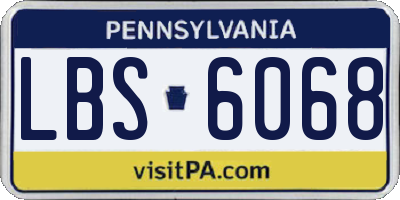 PA license plate LBS6068