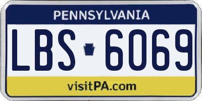 PA license plate LBS6069