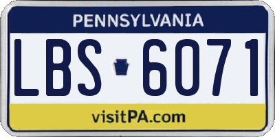 PA license plate LBS6071