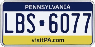 PA license plate LBS6077