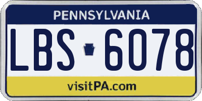 PA license plate LBS6078