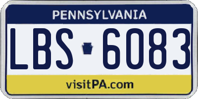 PA license plate LBS6083