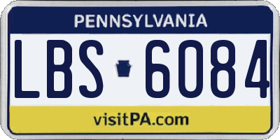 PA license plate LBS6084