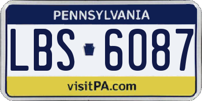 PA license plate LBS6087
