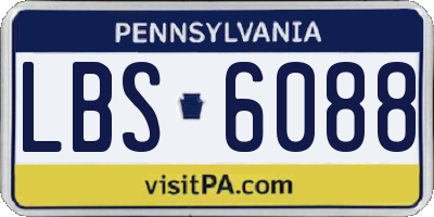 PA license plate LBS6088