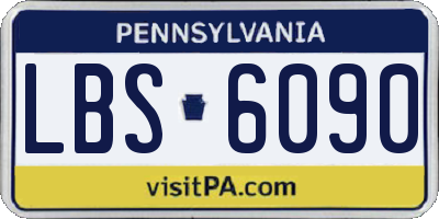 PA license plate LBS6090