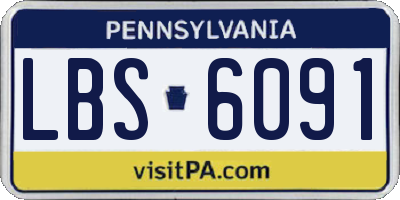 PA license plate LBS6091
