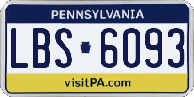 PA license plate LBS6093