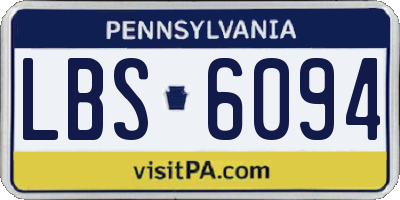 PA license plate LBS6094
