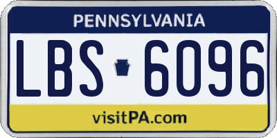 PA license plate LBS6096