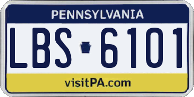 PA license plate LBS6101
