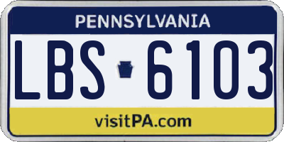 PA license plate LBS6103