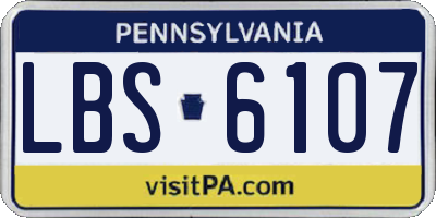 PA license plate LBS6107