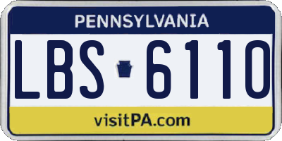 PA license plate LBS6110