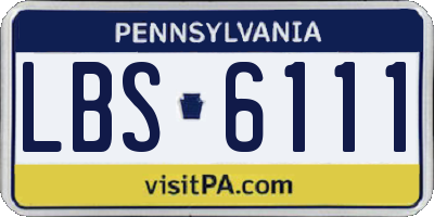 PA license plate LBS6111