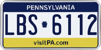 PA license plate LBS6112