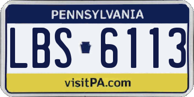 PA license plate LBS6113