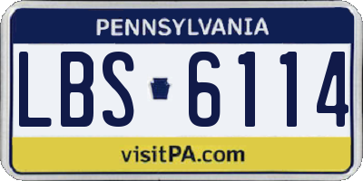 PA license plate LBS6114
