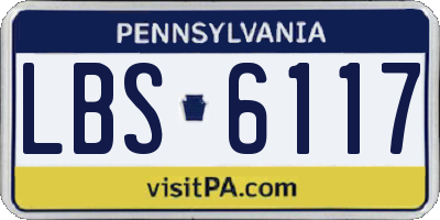 PA license plate LBS6117