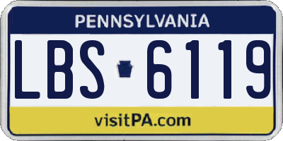 PA license plate LBS6119