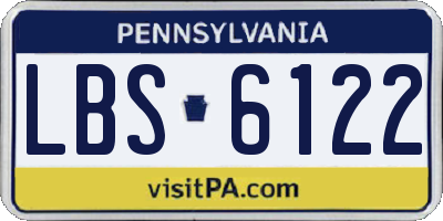 PA license plate LBS6122