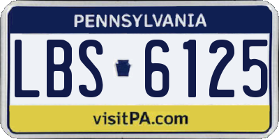 PA license plate LBS6125
