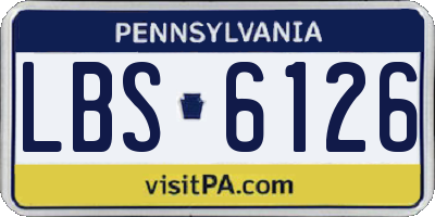 PA license plate LBS6126